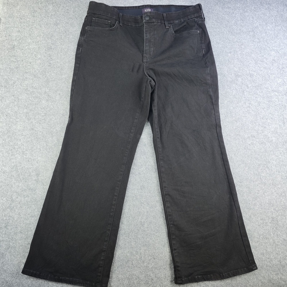 NYDJ Waist Match Jeans Women's Large Black Stretch Lift Tuck 33x26‎